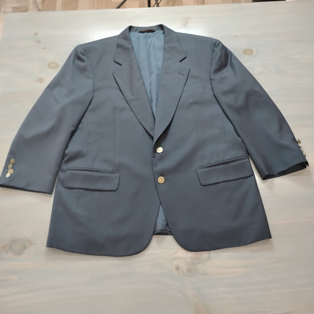 Carroll & Co Beverly Hills Blazer Men's 40S Navy Italian Wool Two Button EUC